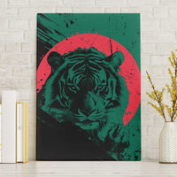 Bangladesh Bengal Tiger Canvas Wall Art with National Flag and Emblem Design