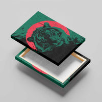 Bangladesh Bengal Tiger Canvas Wall Art with National Flag and Emblem Design