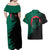 Bangladesh Bengal Tiger Couples Matching Off Shoulder Maxi Dress and Hawaiian Shirt with National Flag and Emblem Design