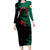 Bangladesh Bengal Tiger Family Matching Long Sleeve Bodycon Dress and Hawaiian Shirt with National Flag and Emblem Design