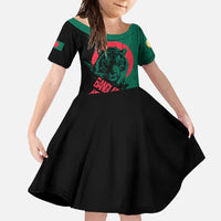 Bangladesh Bengal Tiger Family Matching Mermaid Dress and Hawaiian Shirt with National Flag and Emblem Design