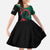 Bangladesh Bengal Tiger Family Matching Off The Shoulder Long Sleeve Dress and Hawaiian Shirt with National Flag and Emblem Design