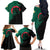 Bangladesh Bengal Tiger Family Matching Off The Shoulder Long Sleeve Dress and Hawaiian Shirt with National Flag and Emblem Design