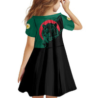 Bangladesh Bengal Tiger Family Matching Off Shoulder Maxi Dress and Hawaiian Shirt with National Flag and Emblem Design