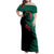 Bangladesh Bengal Tiger Family Matching Off Shoulder Maxi Dress and Hawaiian Shirt with National Flag and Emblem Design