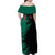 Bangladesh Bengal Tiger Family Matching Off Shoulder Maxi Dress and Hawaiian Shirt with National Flag and Emblem Design