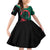 Bangladesh Bengal Tiger Family Matching Off Shoulder Short Dress and Hawaiian Shirt with National Flag and Emblem Design