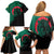 Bangladesh Bengal Tiger Family Matching Off Shoulder Short Dress and Hawaiian Shirt with National Flag and Emblem Design