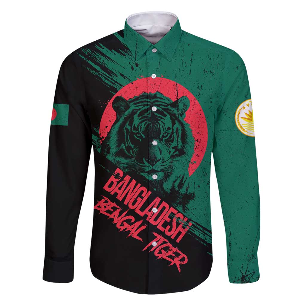 Bangladesh Bengal Tiger Family Matching Puletasi and Hawaiian Shirt with National Flag and Emblem Design