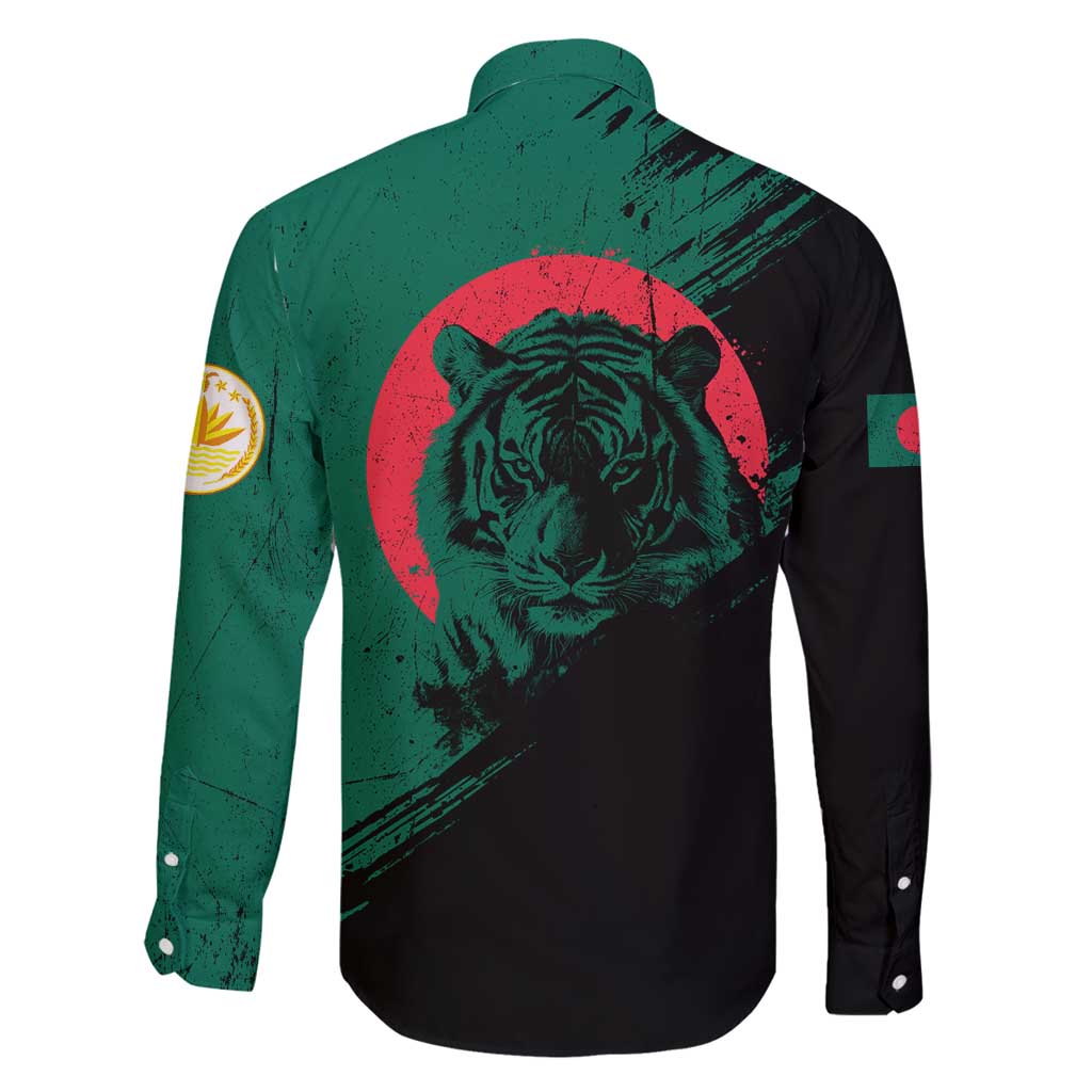 Bangladesh Bengal Tiger Family Matching Puletasi and Hawaiian Shirt with National Flag and Emblem Design