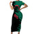 Bangladesh Bengal Tiger Family Matching Short Sleeve Bodycon Dress and Hawaiian Shirt with National Flag and Emblem Design