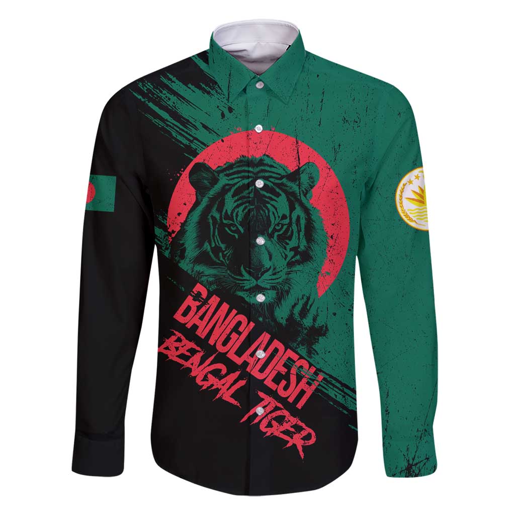 Bangladesh Bengal Tiger Family Matching Summer Maxi Dress and Hawaiian Shirt with National Flag and Emblem Design