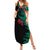Bangladesh Bengal Tiger Family Matching Summer Maxi Dress and Hawaiian Shirt with National Flag and Emblem Design