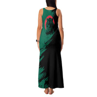 Bangladesh Bengal Tiger Family Matching Tank Maxi Dress and Hawaiian Shirt with National Flag and Emblem Design