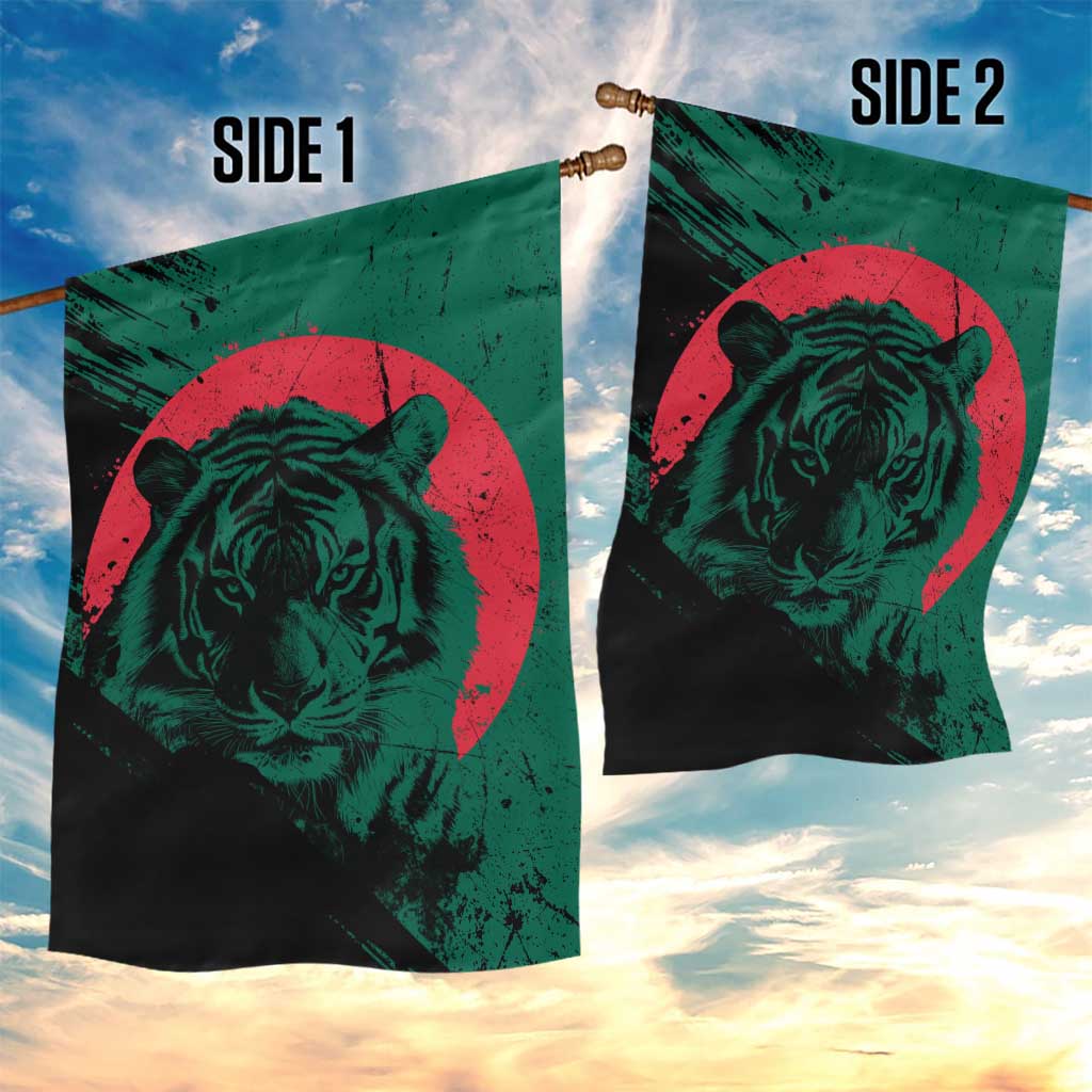 Bangladesh Bengal Tiger Garden Flag with National Flag and Emblem Design
