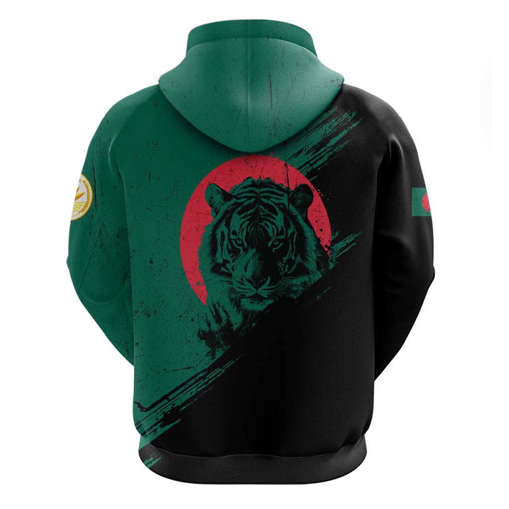 Bangladesh Bengal Tiger Hoodie with National Flag and Emblem Design