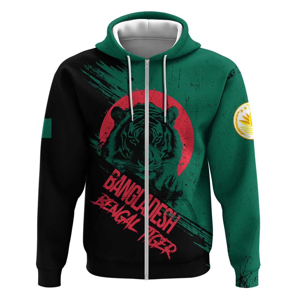 Bangladesh Bengal Tiger Hoodie with National Flag and Emblem Design