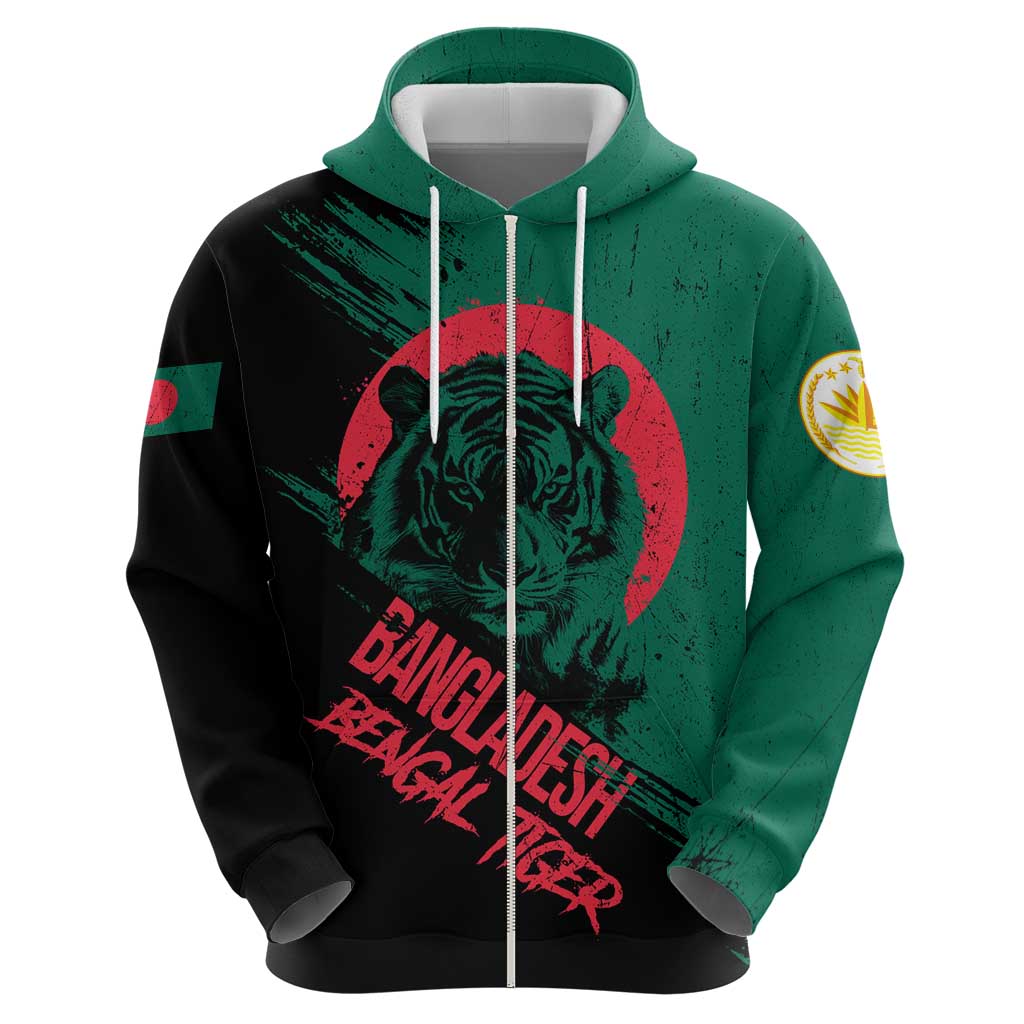 Bangladesh Bengal Tiger Hoodie with National Flag and Emblem Design