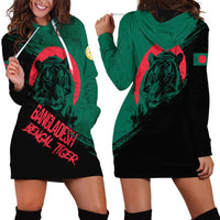 Bangladesh Bengal Tiger Hoodie Dress with National Flag and Emblem Design