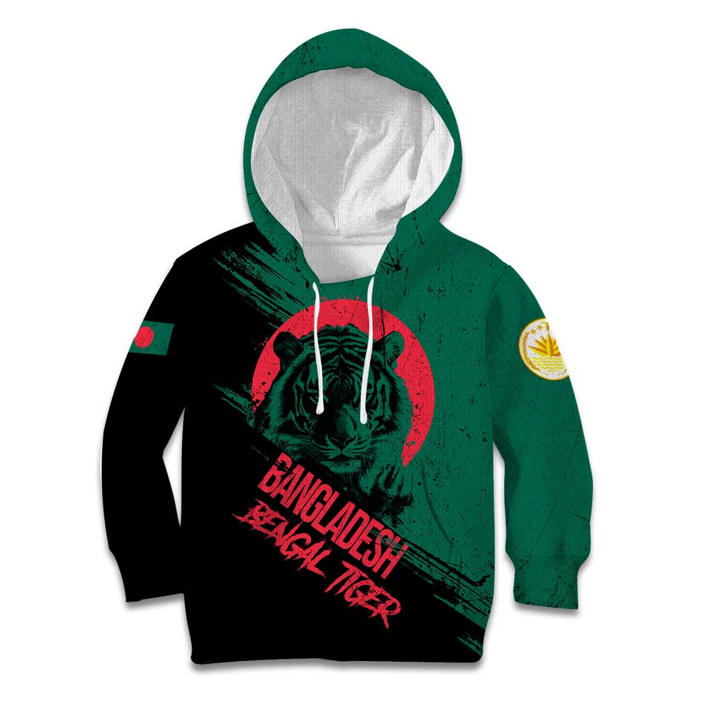 Bangladesh Bengal Tiger Kid Hoodie with National Flag and Emblem Design