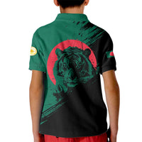 Bangladesh Bengal Tiger Kid Polo Shirt with National Flag and Emblem Design
