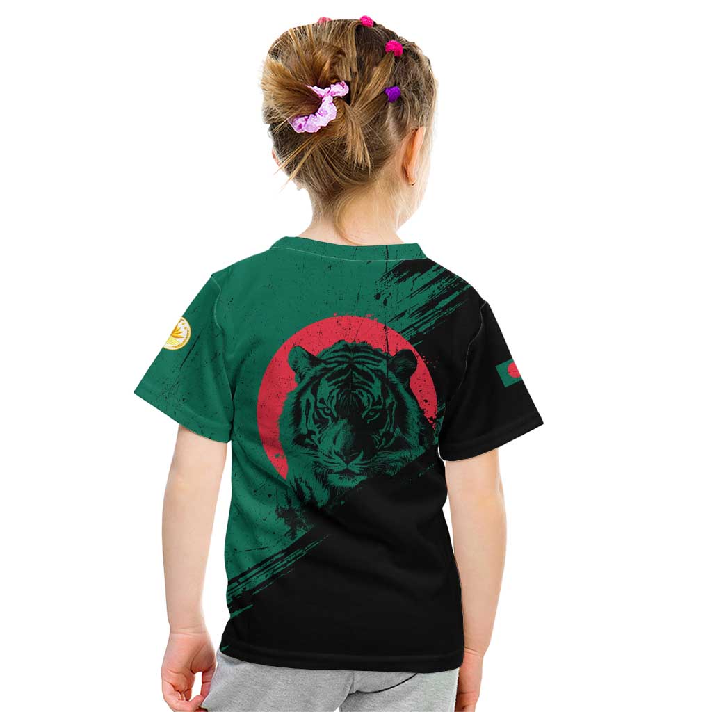 Bangladesh Bengal Tiger Kid T Shirt with National Flag and Emblem Design