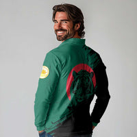 Bangladesh Bengal Tiger Long Sleeve Polo Shirt with National Flag and Emblem Design