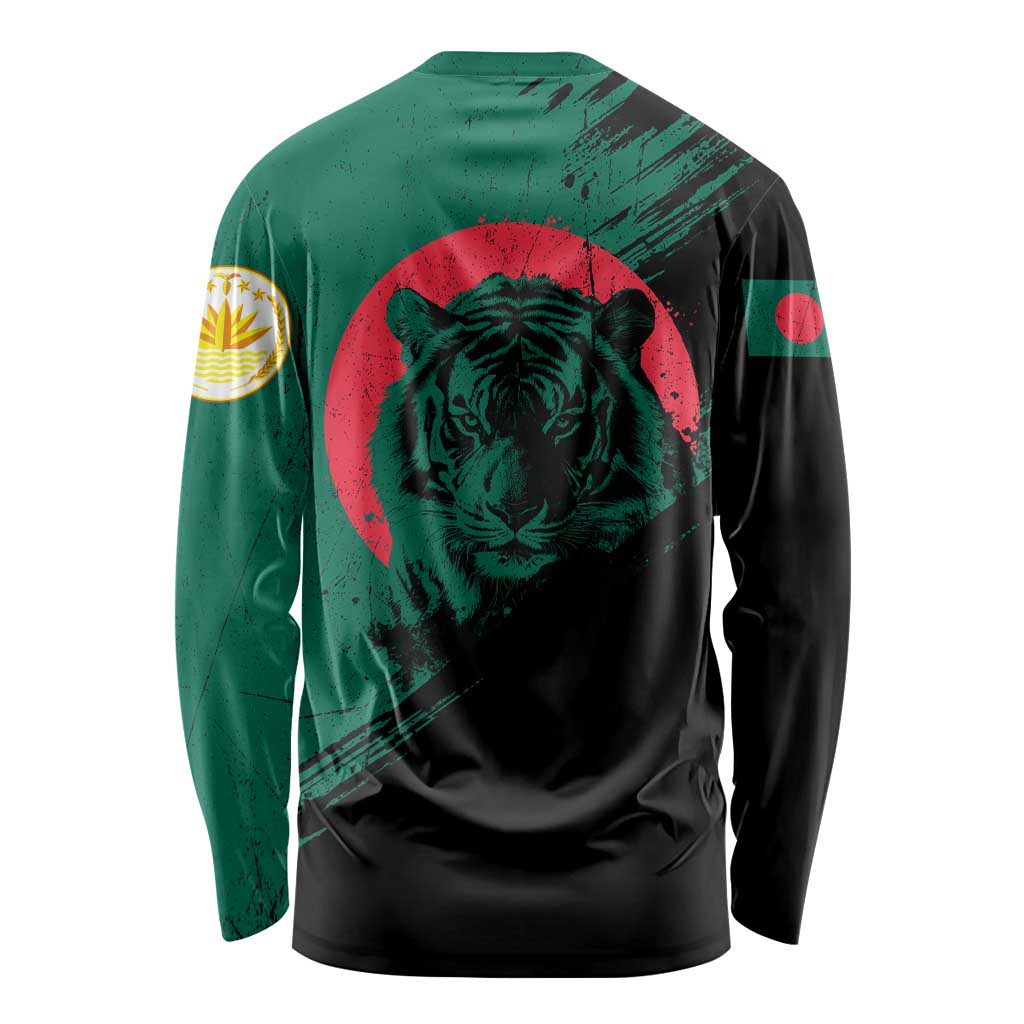 Bangladesh Bengal Tiger Long Sleeve Shirt with National Flag and Emblem Design