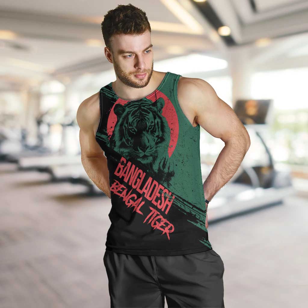 Bangladesh Bengal Tiger Men Tank Top with National Flag and Emblem Design