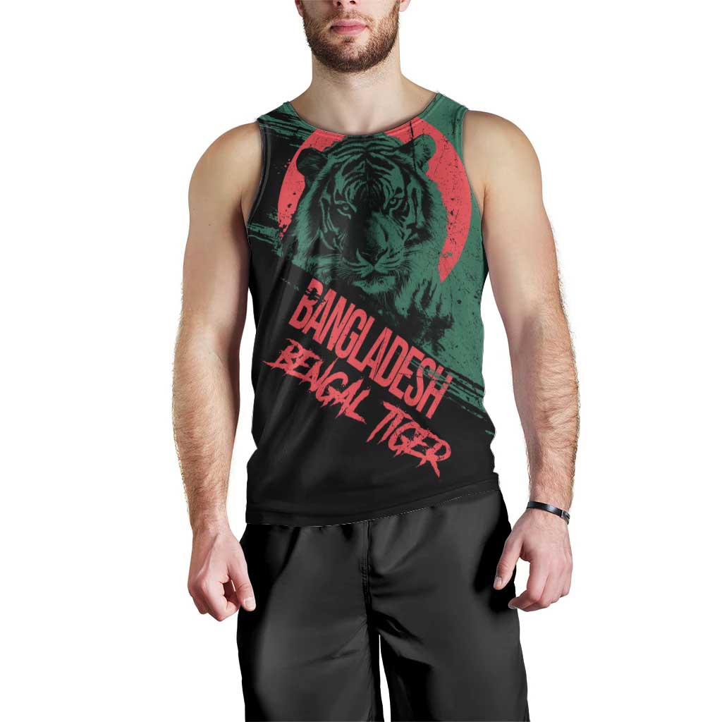 Bangladesh Bengal Tiger Men Tank Top with National Flag and Emblem Design