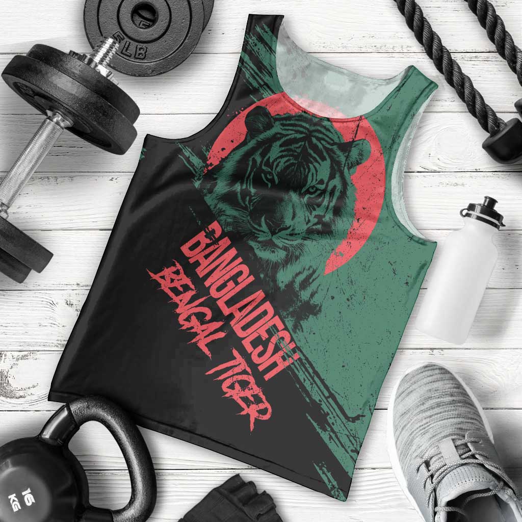 Bangladesh Bengal Tiger Men Tank Top with National Flag and Emblem Design