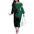 Bangladesh Bengal Tiger Off The Shoulder Long Sleeve Dress with National Flag and Emblem Design