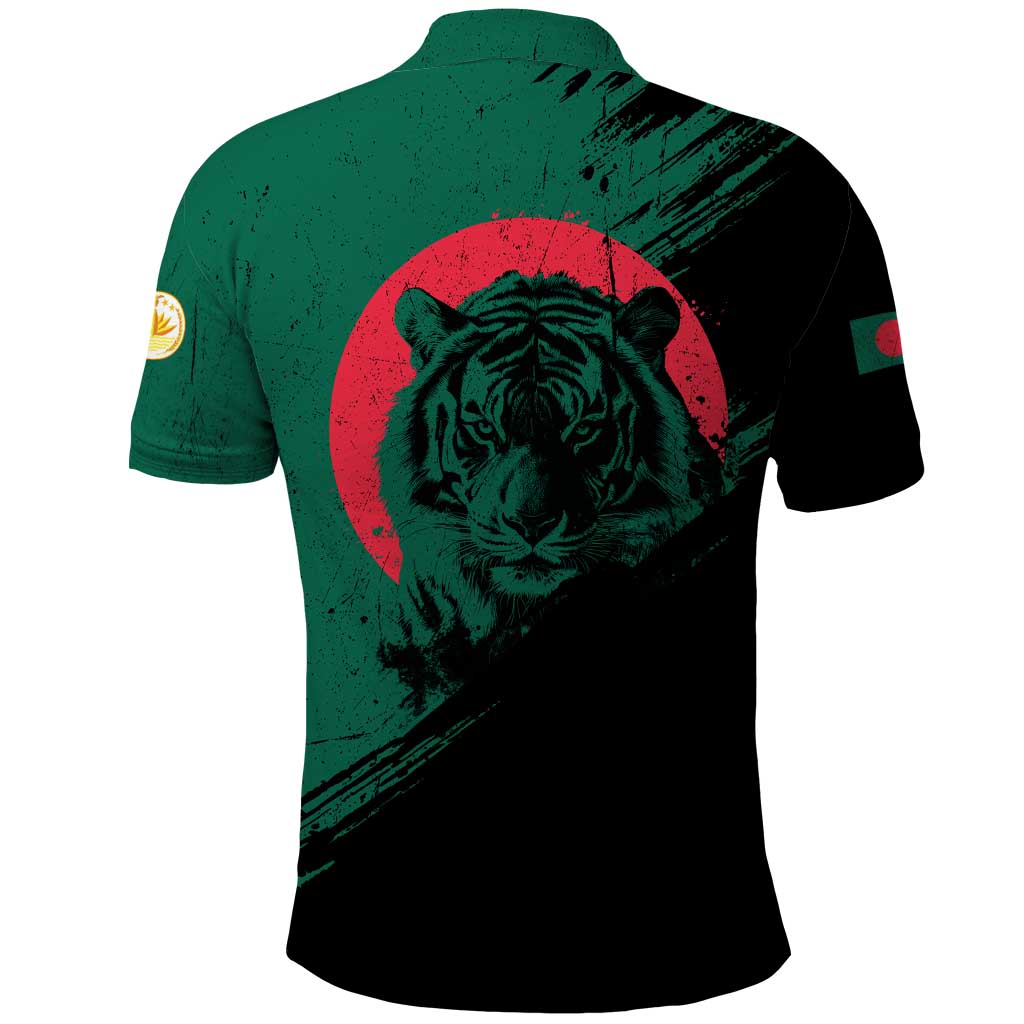 Bangladesh Bengal Tiger Polo Shirt with National Flag and Emblem Design