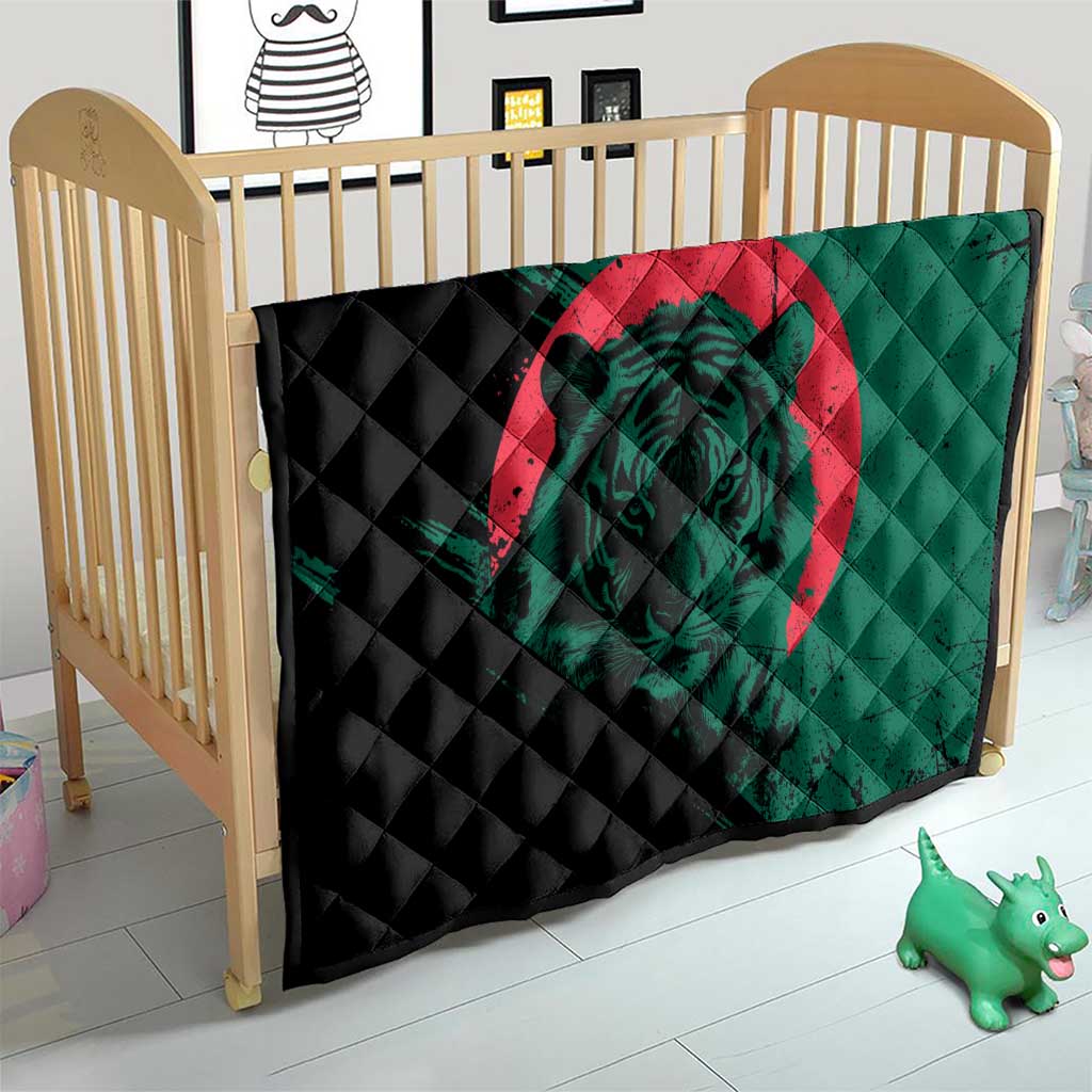 Bangladesh Bengal Tiger Quilt with National Flag and Emblem Design