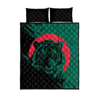 Bangladesh Bengal Tiger Quilt Bed Set with National Flag and Emblem Design