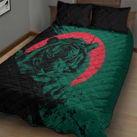 Bangladesh Bengal Tiger Quilt Bed Set with National Flag and Emblem Design