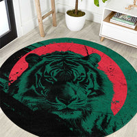 Bangladesh Bengal Tiger Round Carpet with National Flag and Emblem Design