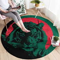 Bangladesh Bengal Tiger Round Carpet with National Flag and Emblem Design