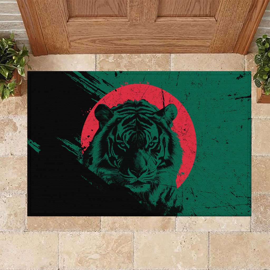 Bangladesh Bengal Tiger Rubber Doormat with National Flag and Emblem Design