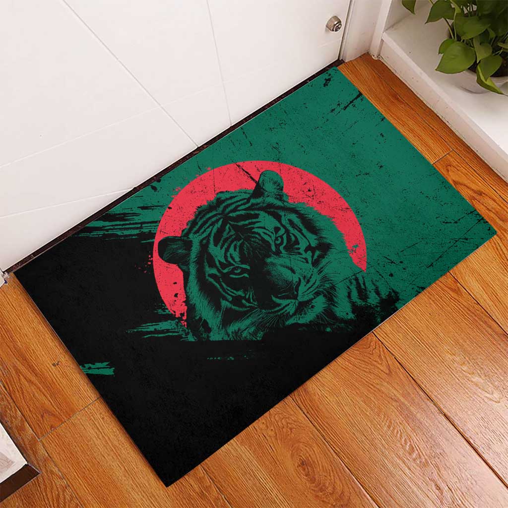 Bangladesh Bengal Tiger Rubber Doormat with National Flag and Emblem Design