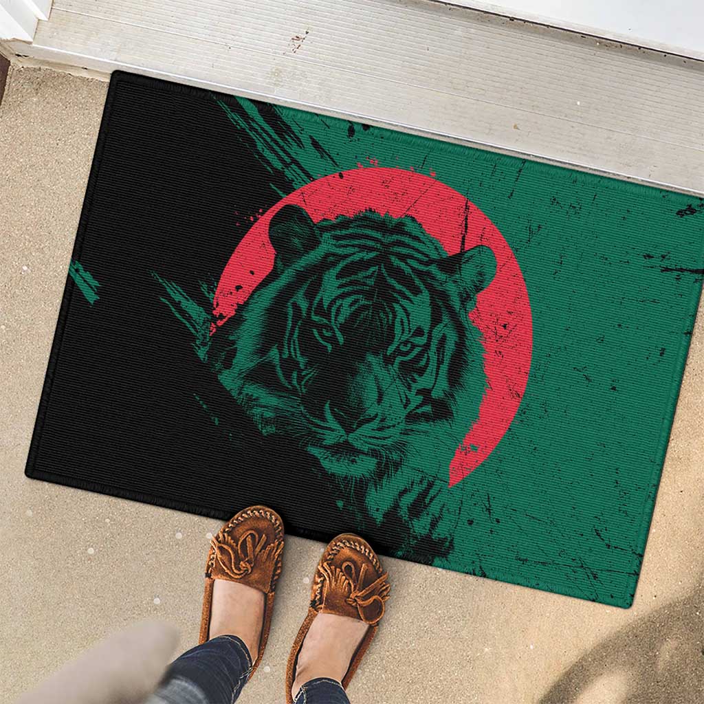Bangladesh Bengal Tiger Rubber Doormat with National Flag and Emblem Design