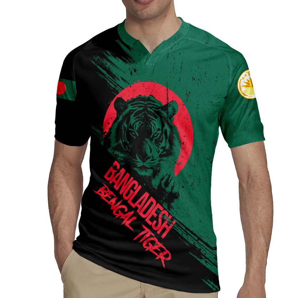 Bangladesh Bengal Tiger Rugby Jersey with National Flag and Emblem Design