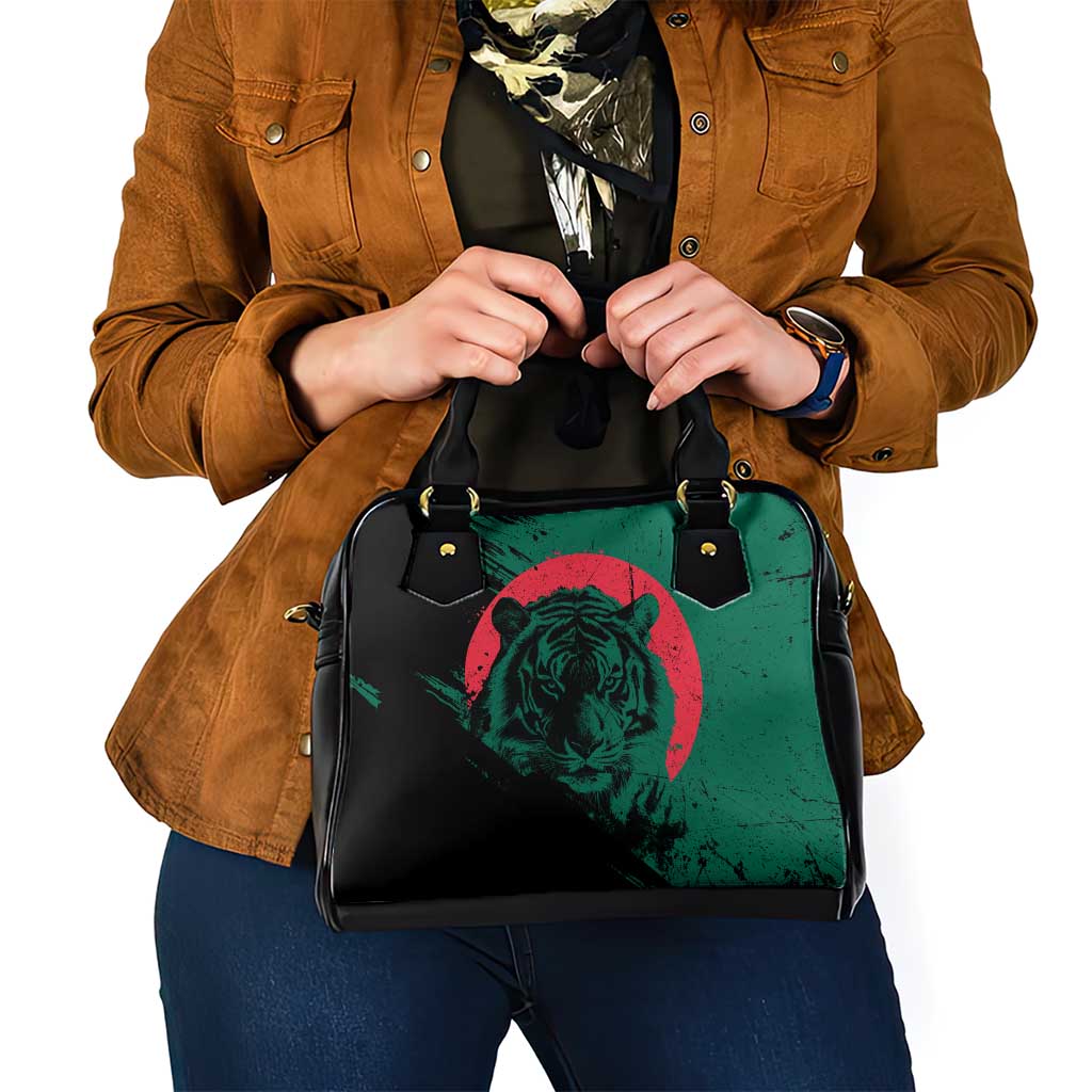 Bangladesh Bengal Tiger Shoulder Handbag with National Flag and Emblem Design