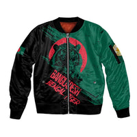 Bangladesh Bengal Tiger Sleeve Zip Bomber Jacket with National Flag and Emblem Design