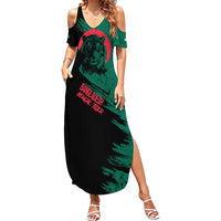 Bangladesh Bengal Tiger Summer Maxi Dress with National Flag and Emblem Design