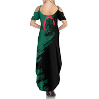 Bangladesh Bengal Tiger Summer Maxi Dress with National Flag and Emblem Design