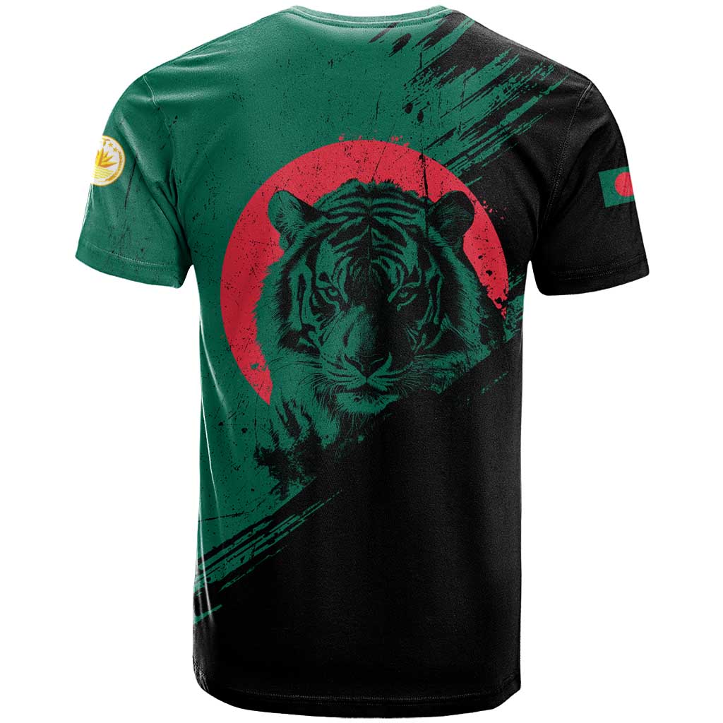 Bangladesh Bengal Tiger T Shirt with National Flag and Emblem Design