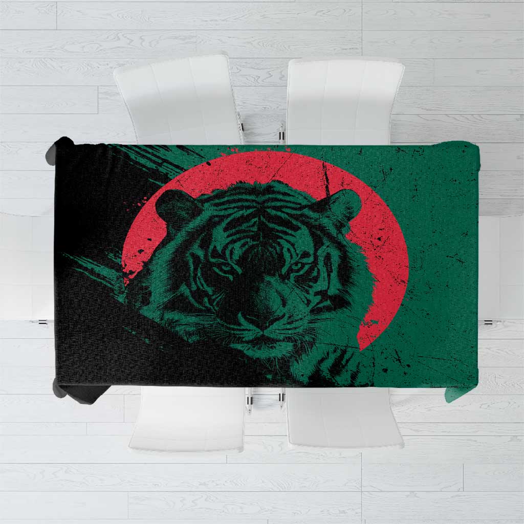 Bangladesh Bengal Tiger Tablecloth with National Flag and Emblem Design