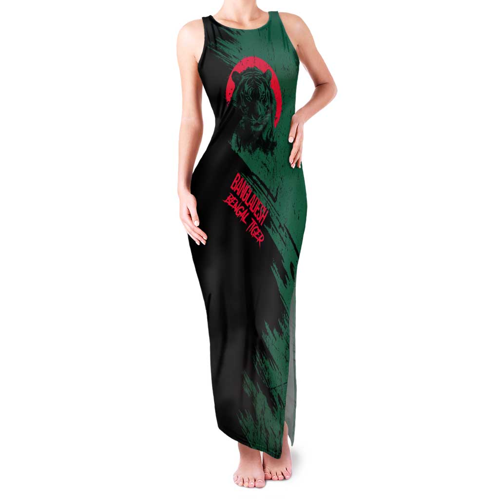 Bangladesh Bengal Tiger Tank Maxi Dress with National Flag and Emblem Design