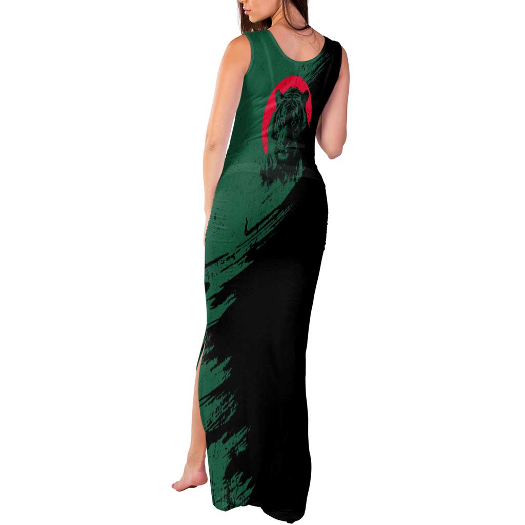 Bangladesh Bengal Tiger Tank Maxi Dress with National Flag and Emblem Design